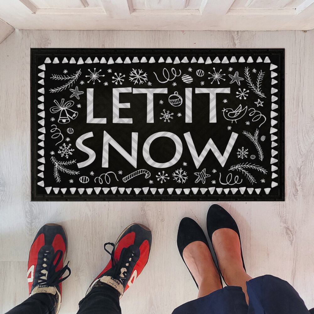Коврик придверный с принтом Let It Snow