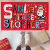Коврик придверный с принтом SANTA, PLEASE STOP HERE